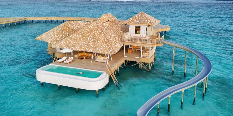A villa at Soneva Secret in the Maldives.