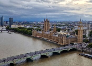 UK Non-Dom Tax Status: What Changed in April 2025 and What Comes Next — Stunning aerial photo of Big Ben and Houses of Parliament in London at dusk.
