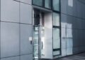Modern office building entrance representing UK company registrations