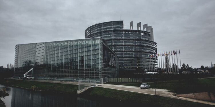 European Union institutional building representing demographic and fiscal policy challenges