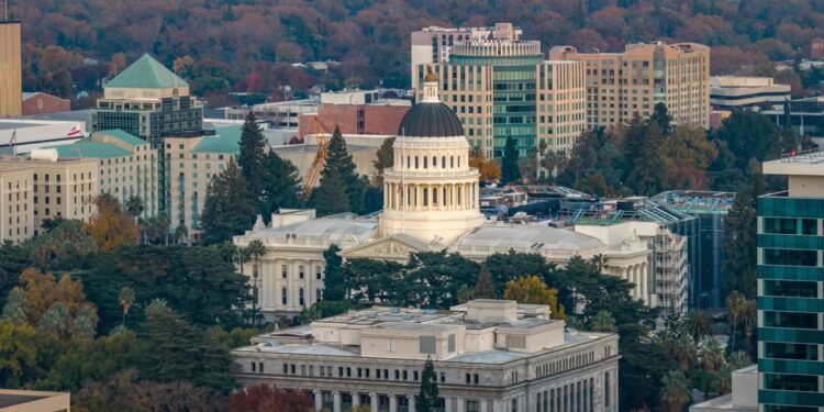 California state capitol building in Sacramento where Proposition 40 will be decided by voters