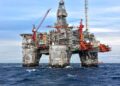 Offshore oil platform in the North Sea